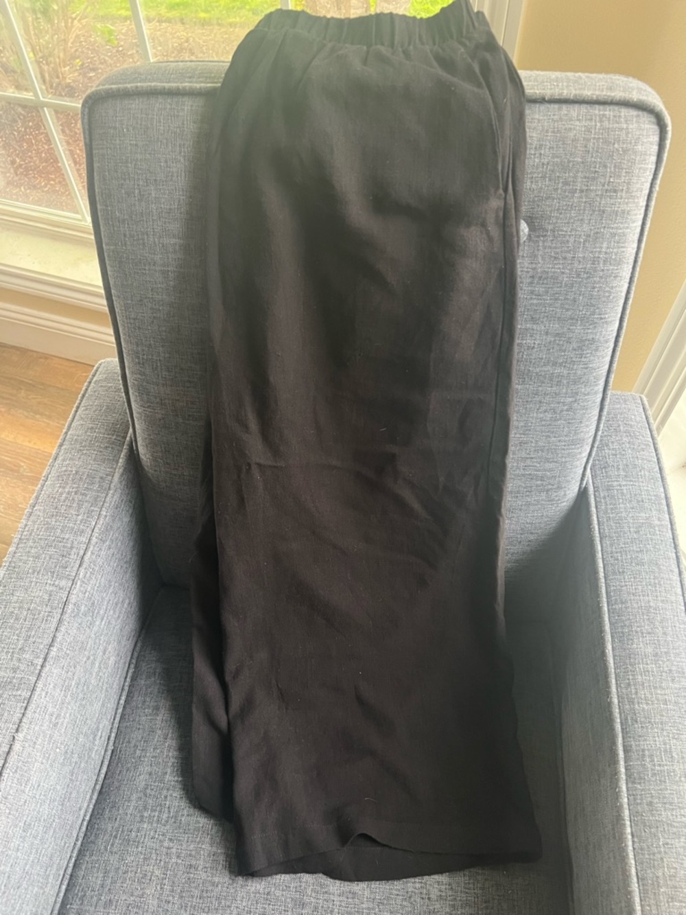 Kylie Paige NWT Black Wide Leg Crop Pants with Elastic Waist. Linen blend. Large - Picture 7 of 13